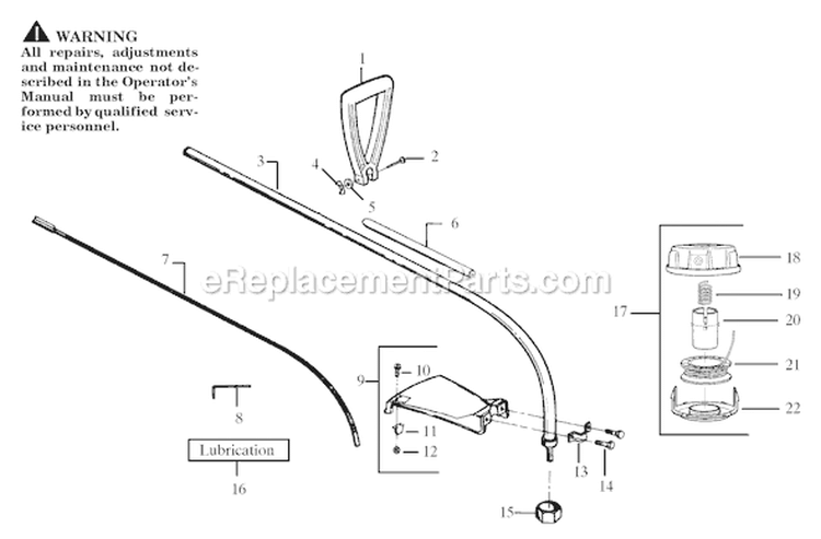 Page C Diagram and Parts List for HP30T  Weed Eater Trimmer